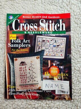 Better Homes and Gardens Cross Stitch Needlework Oct 1999 Folk Art Samplers